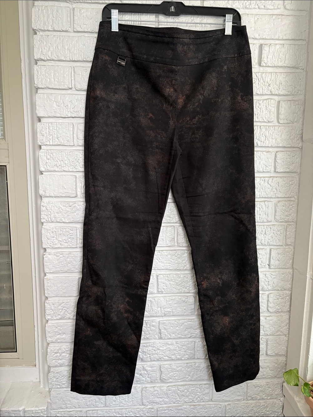 LISETTE Black with Brown Speckle Ankle Pants
